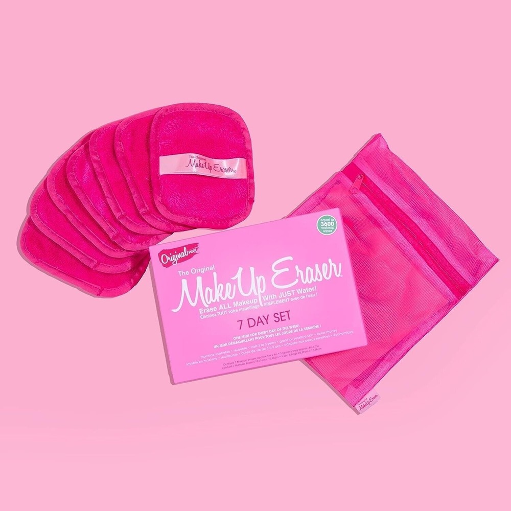 MakeUp Eraser 7 Day‎ Set Makeup Remove 7 Count w/Wash Bag